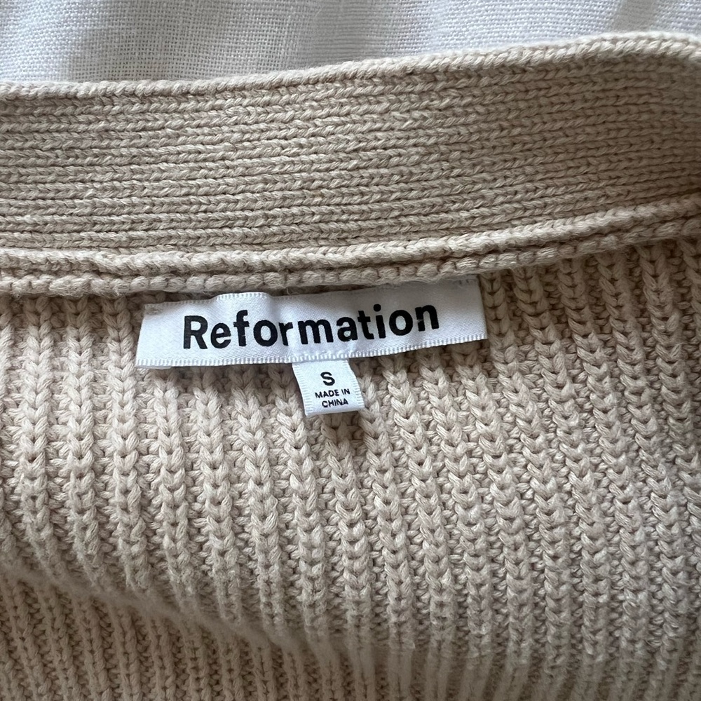 Reformation Tan Ribbed Cardigan - Picture 2 of 2